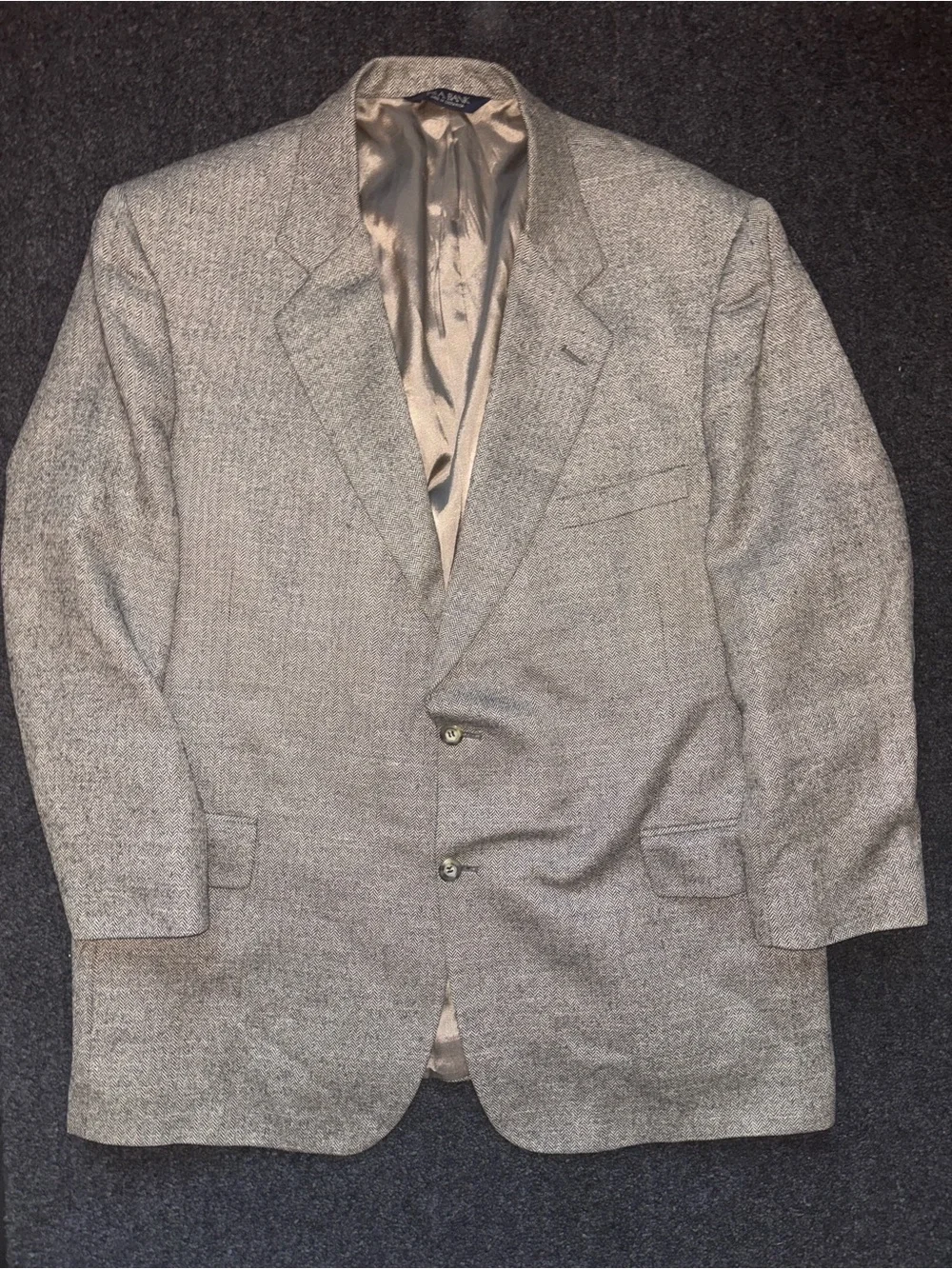 Jos A Bank Signature Wool Linen Silk Herringbone Sport Coat Blazer 50R Academia